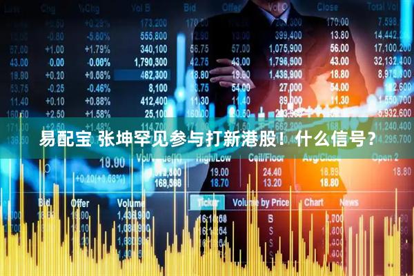 易配宝 张坤罕见参与打新港股！什么信号？